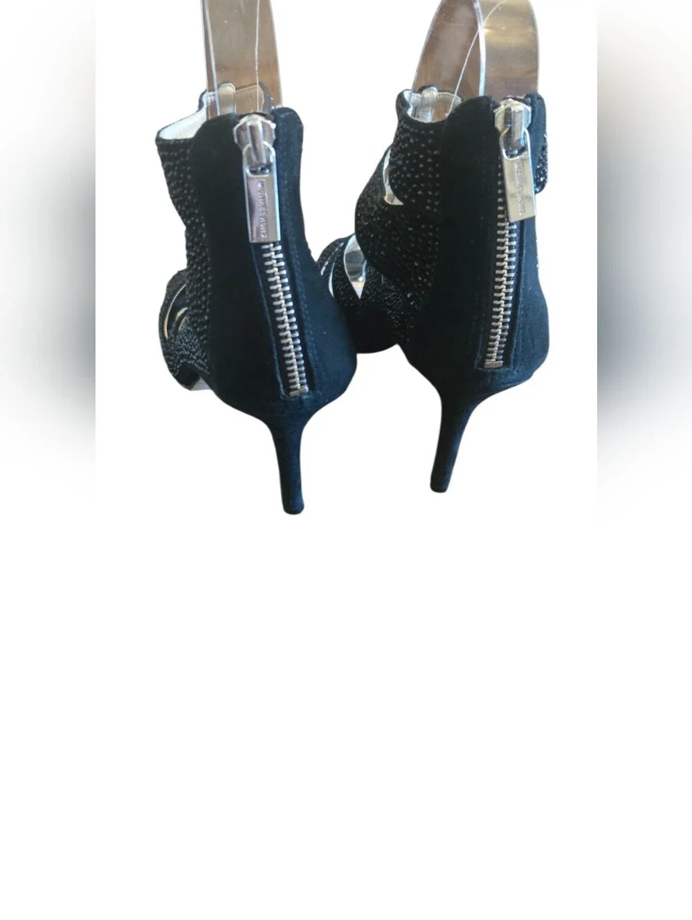 Michael Kors Black Crystal Strappy Cage Heels Sz 8M